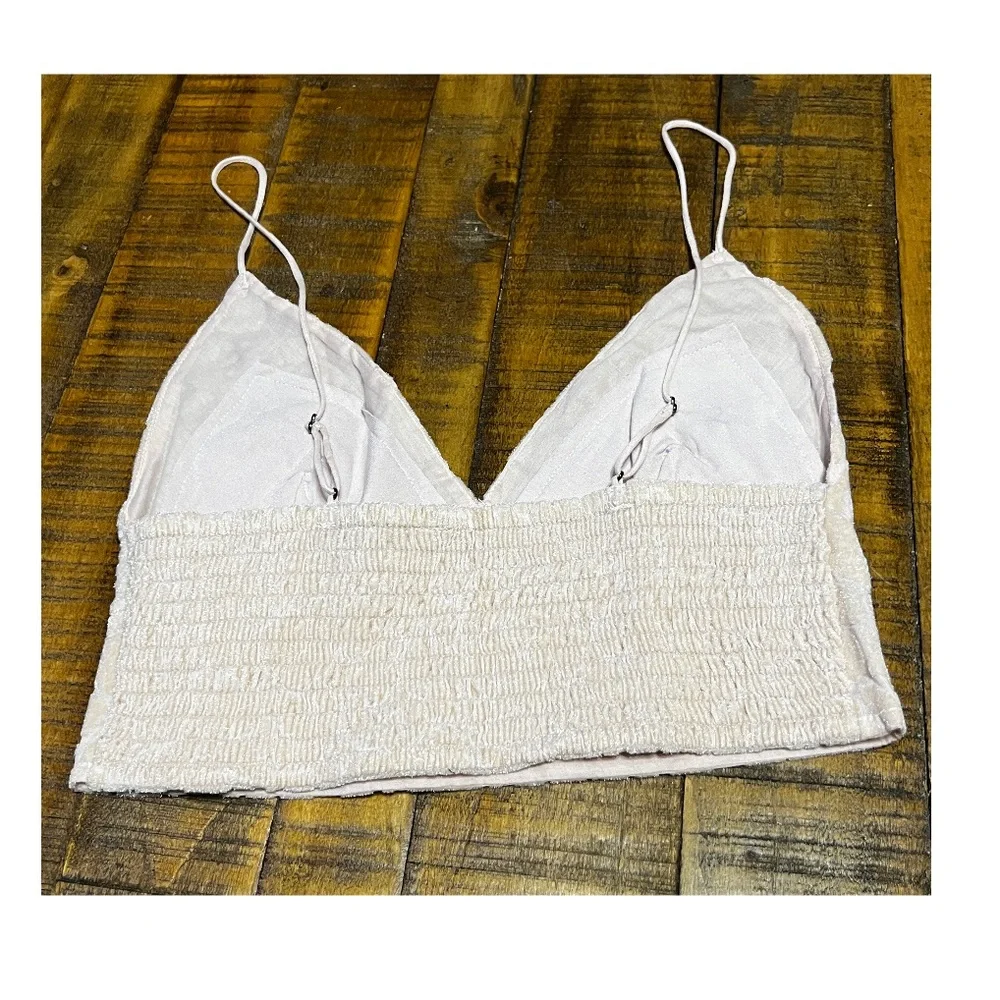 Free People One Carrie Flocked Bralette nwot (neautral) - Picture 3 of 4